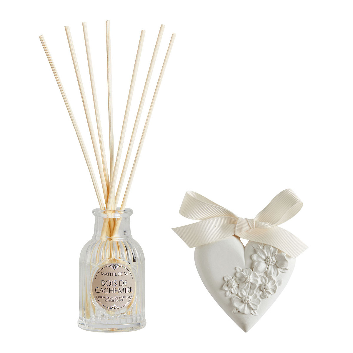 Coffret diffuseur et décor parfumé Bois de Cachemire TRÉSOR DE FLEURS rose, MATHILDE M