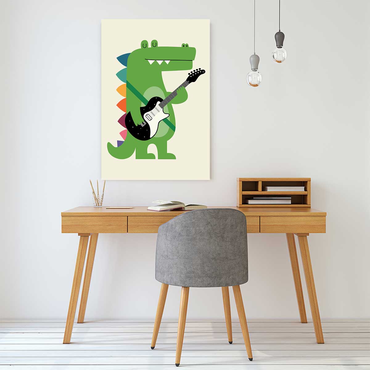 Tableau enfant rock croco toile imprimée, HEXOA