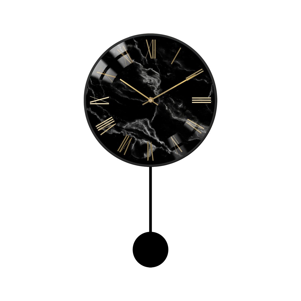 Horloge pendule 28.5x6x53cm noir, EMDE