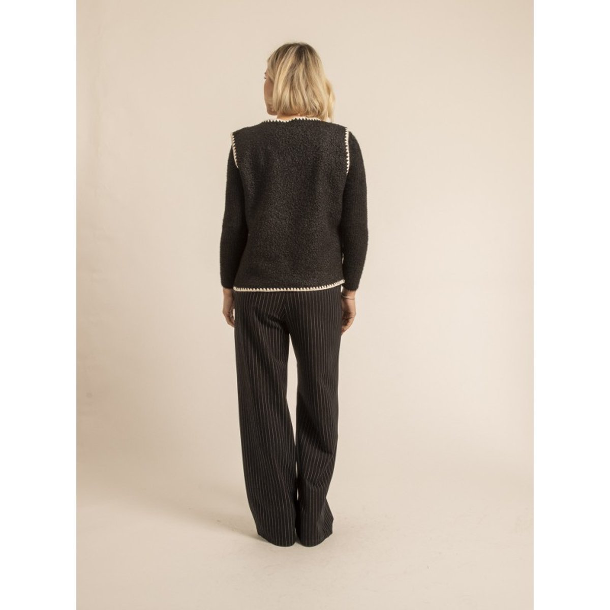 Gilet Sans Manches Effet Bouclé Karah noir, DONA LISA