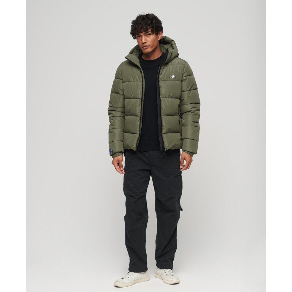 Doudoune à capuche Sports vert olive poudré, SUPERDRY