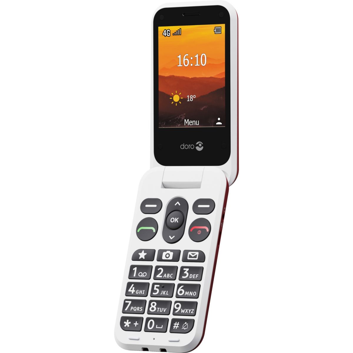 Téléphone portable Leva L30 Rouge/Blanc couleur unique, DORO