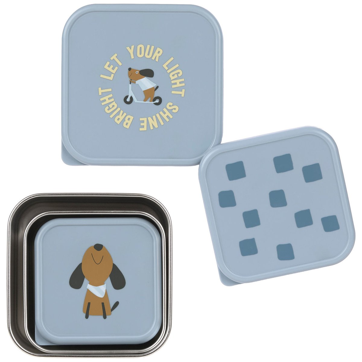 Lot de 3 boîtes à goûter blue, LASSIG