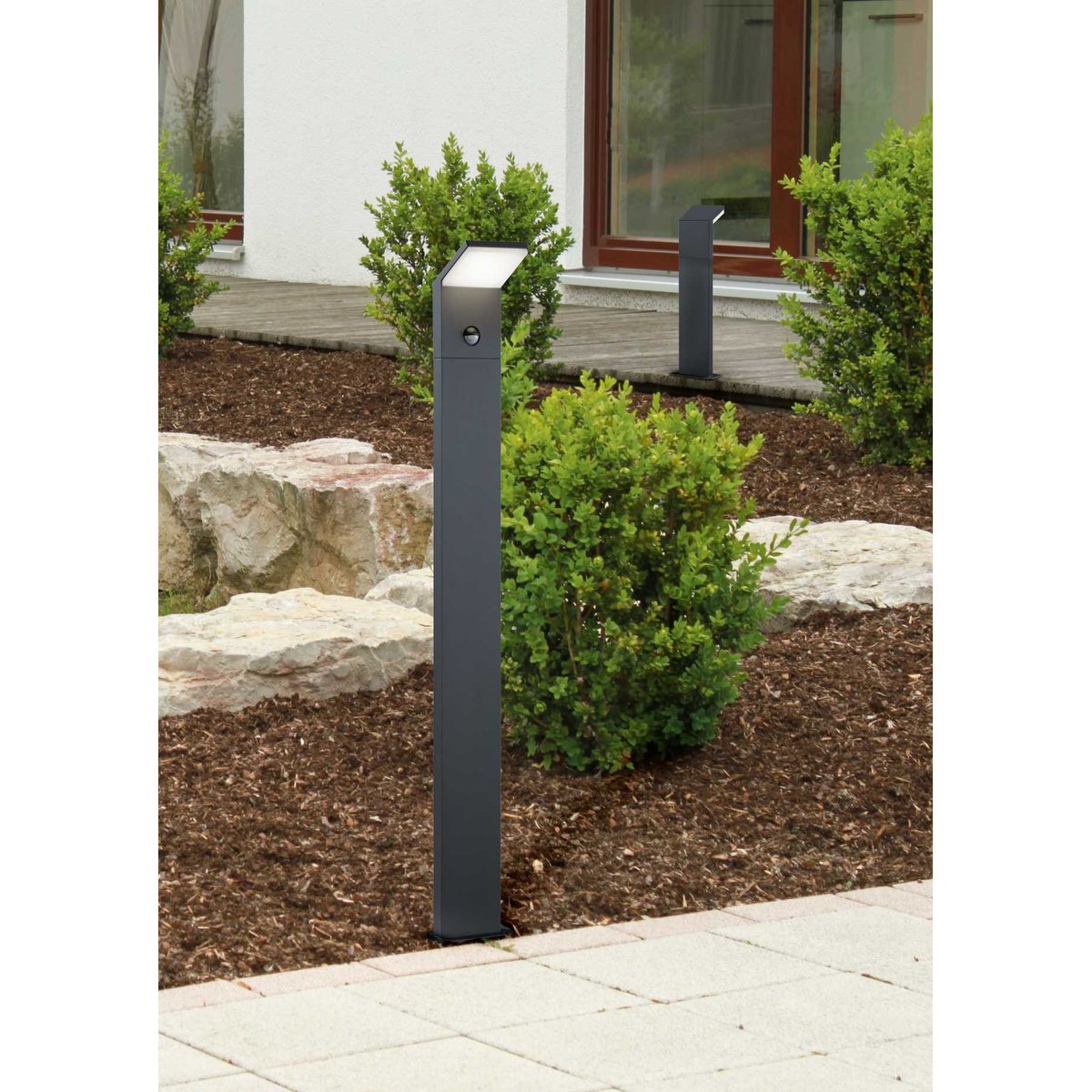 Potelet de jardin large Pearl à détection gris, TRIO
