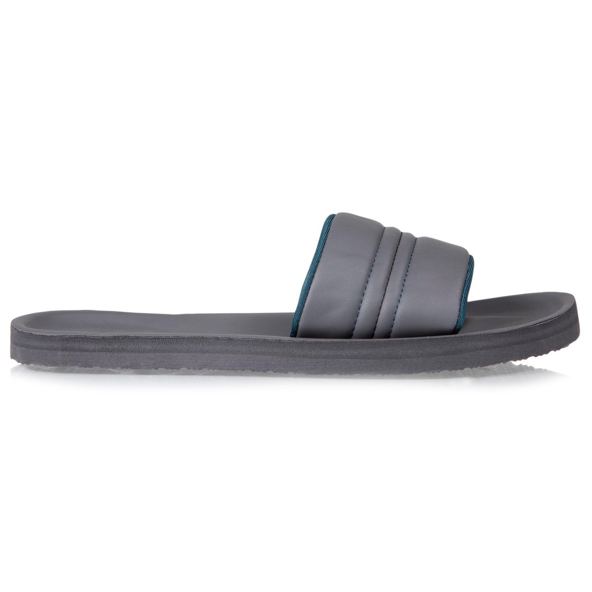 Mules claquettes très confortables, bandeau coloré gris, ISOTONER