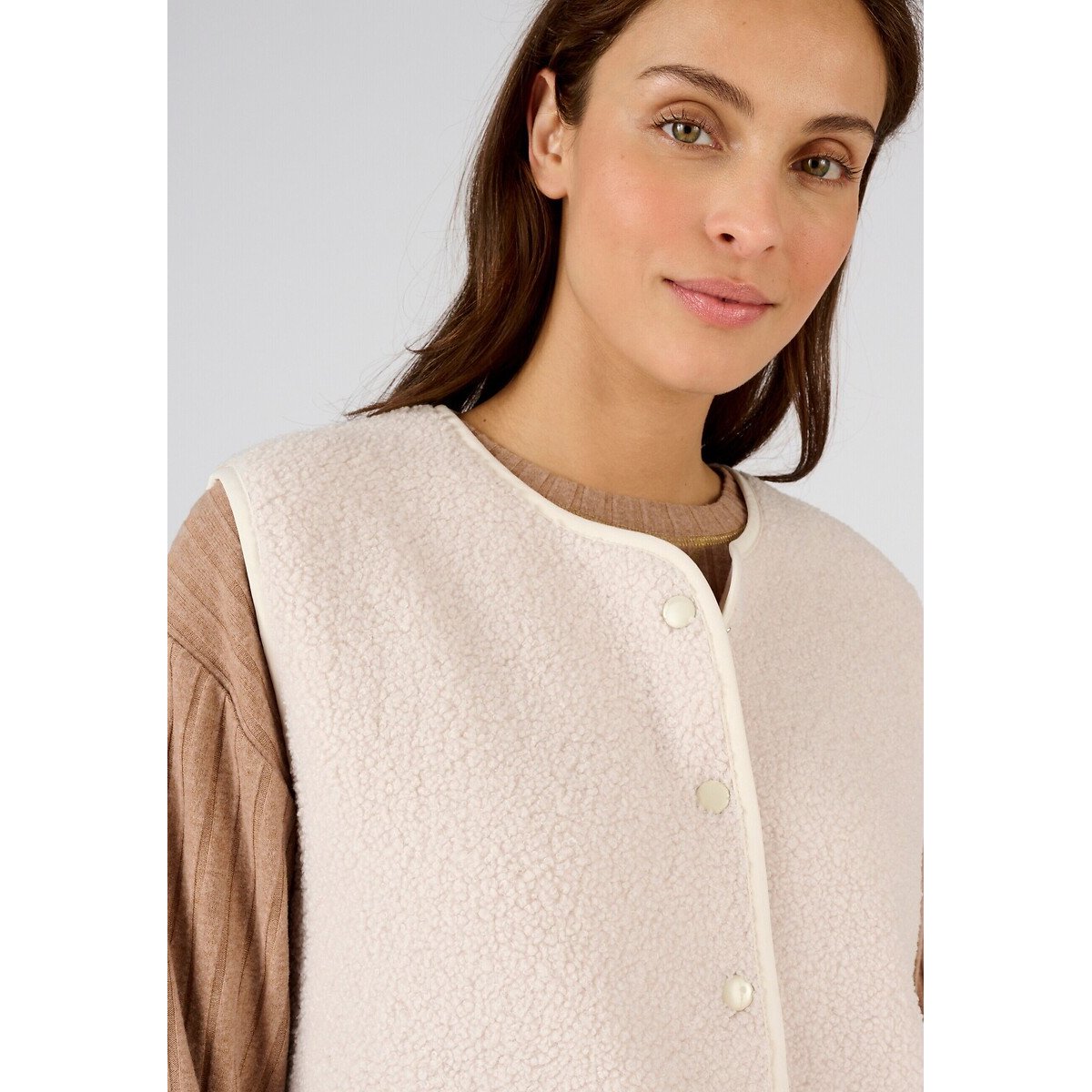 Veste sans manches moutonnée THERMOLACTYL blanc cassé, DAMART