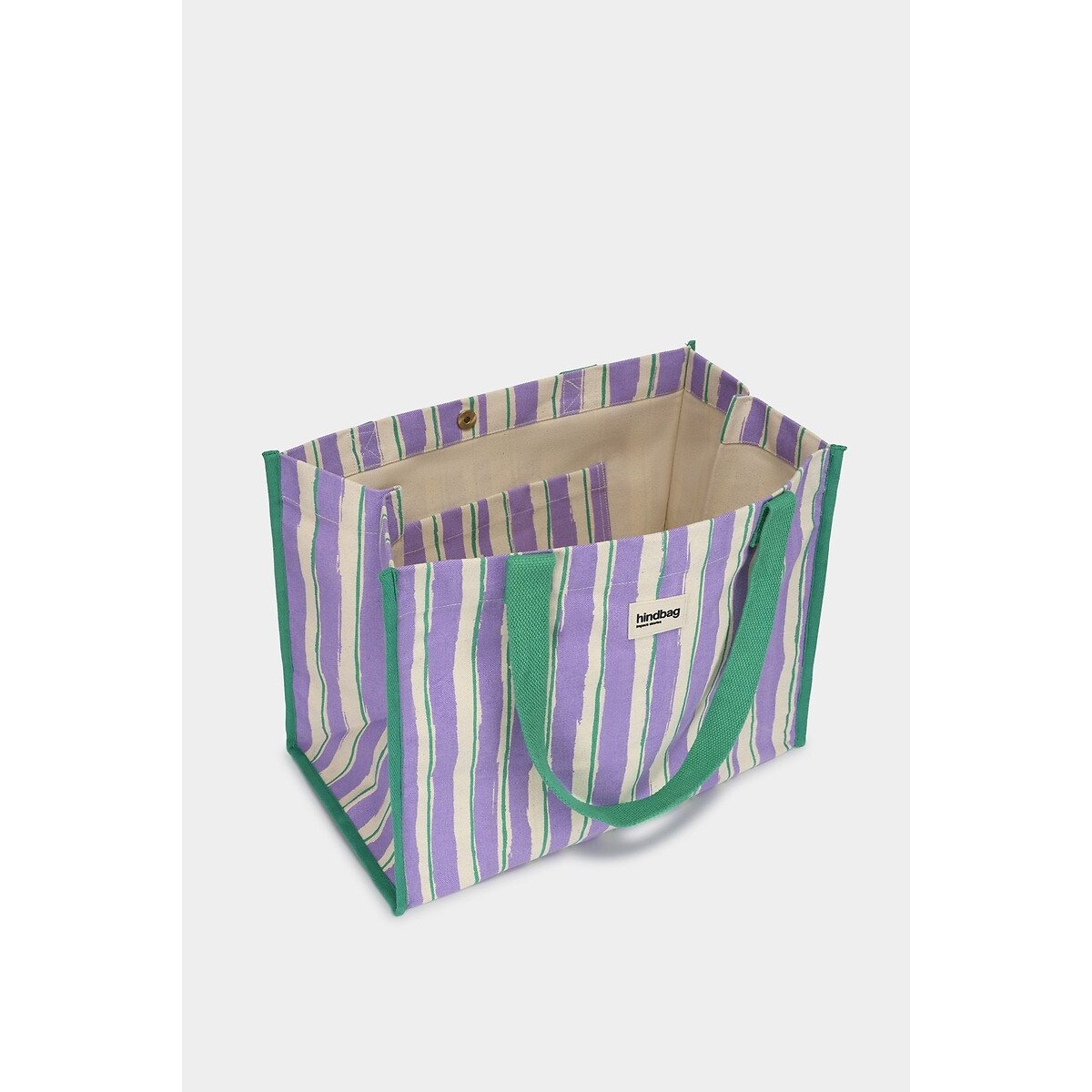 Gestreifter Shopper CLAUDE violett gestreift fantasie, HINDBAG
