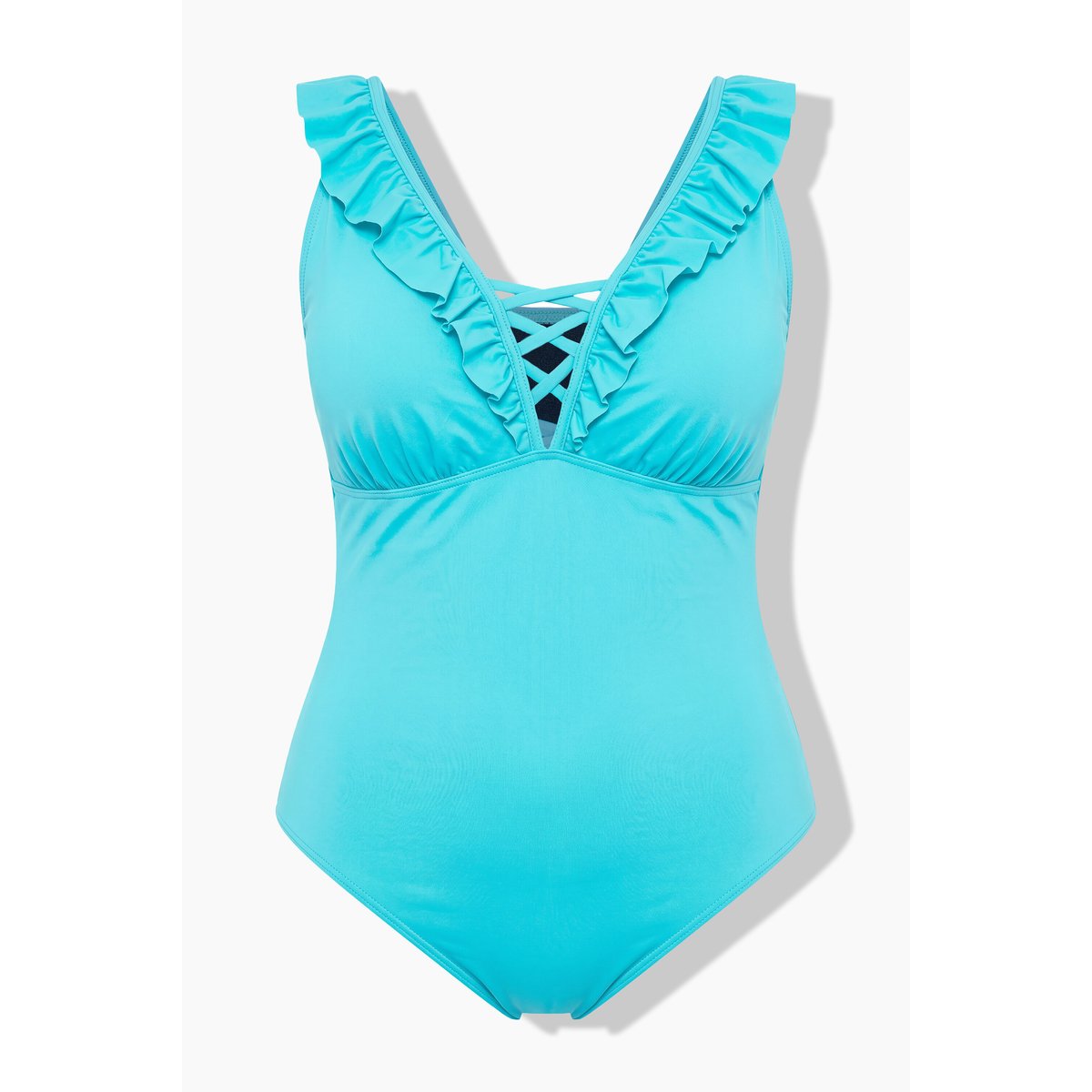 Maillot de bain à bonnets souples et volants lagune, STUDIO UNTOLD