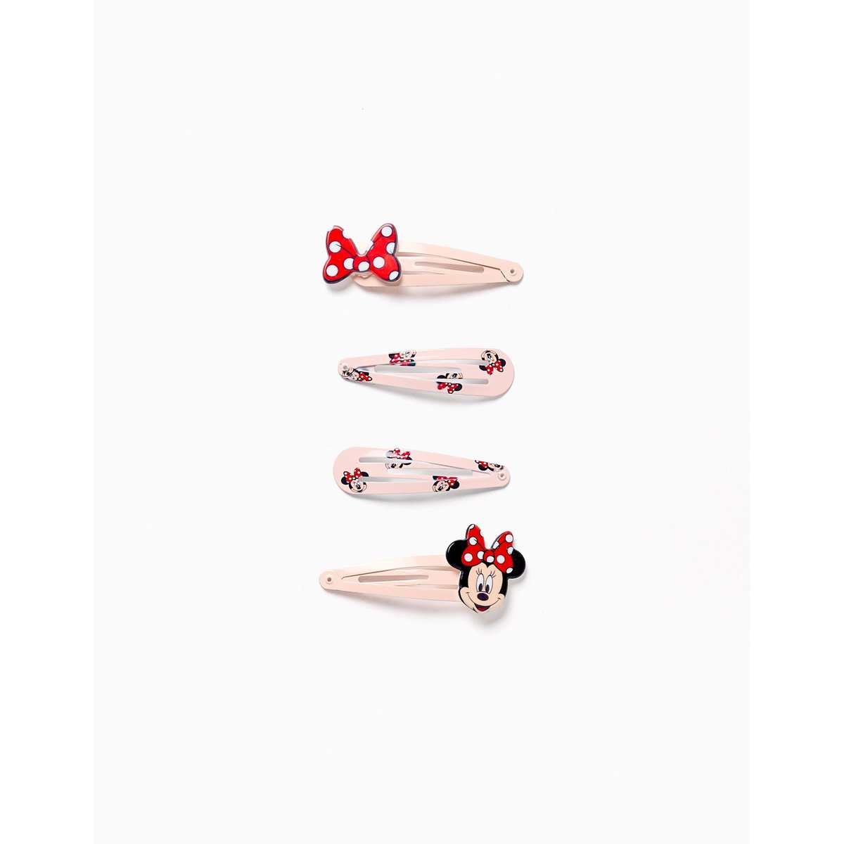 Lot de 4 pinces à cheveux Minnie rose clair, ZIPPY