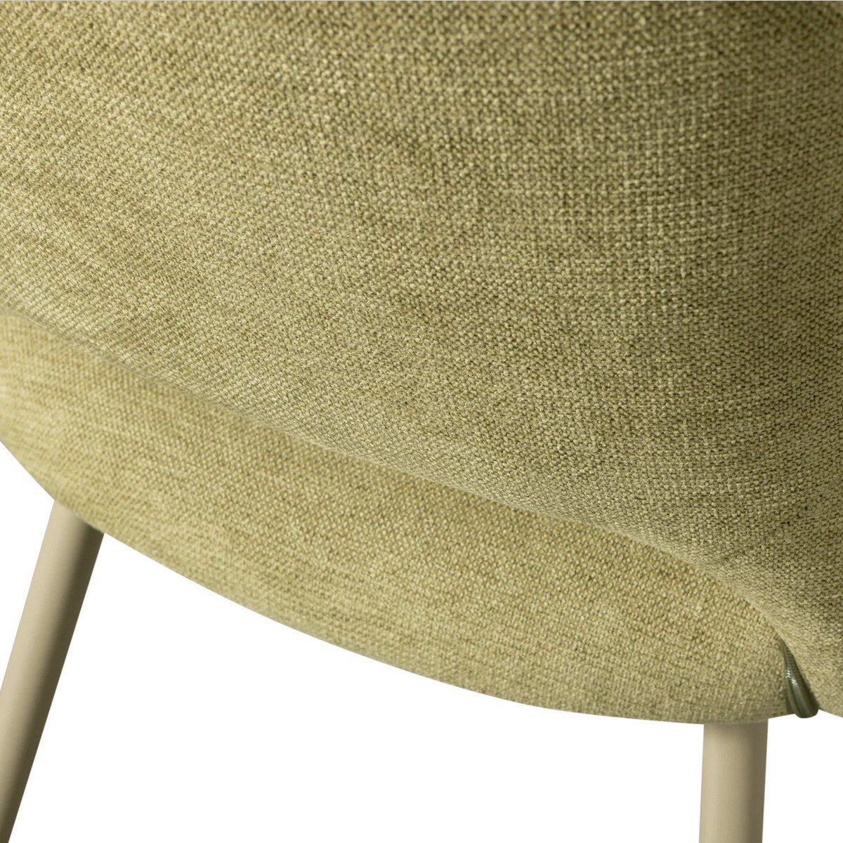 Lot de 2 fauteuils de table en tissu et métal- JENNY vert, WOOOD