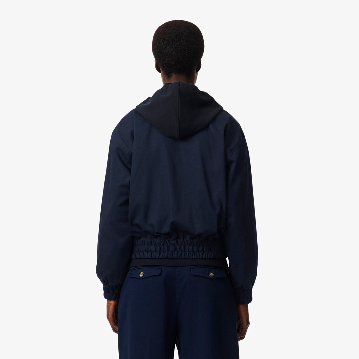 Veste gabardine stretch double col bleu-166, LACOSTE