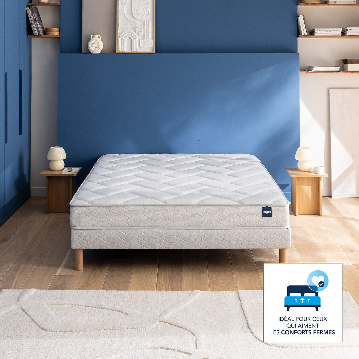 Set di materasso in schiuma rigida e rete Back to basics bianco, BULTEX