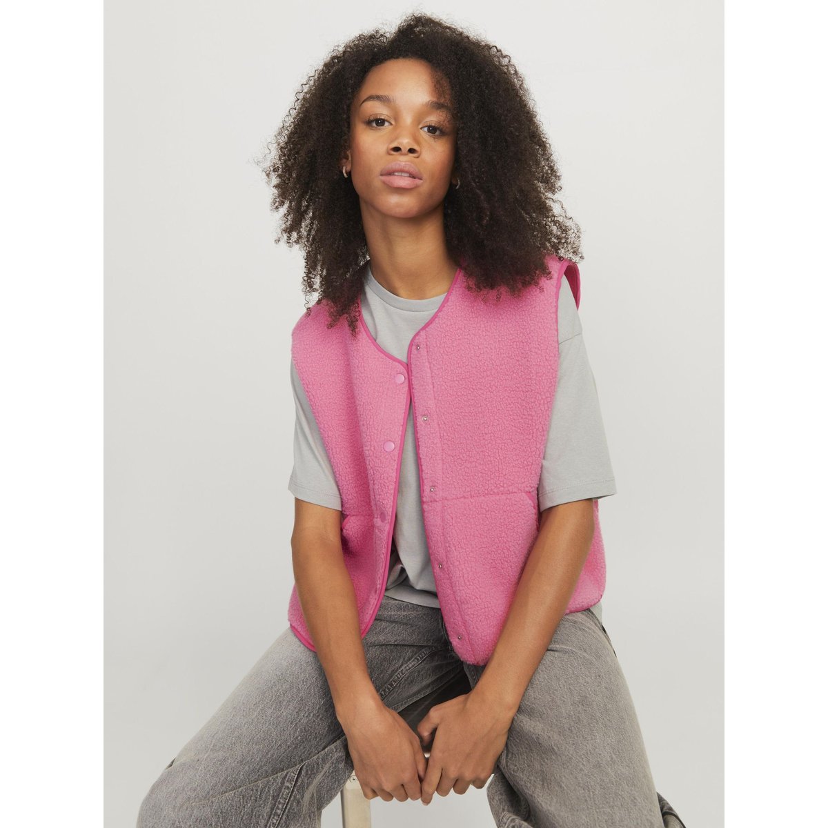 Gilet En Peluche rose - morning glory, JJXX