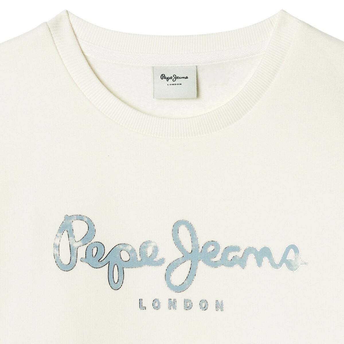Sweat-Shirt À Col Rond Coupe Décontractée blanche mousse, PEPE JEANS