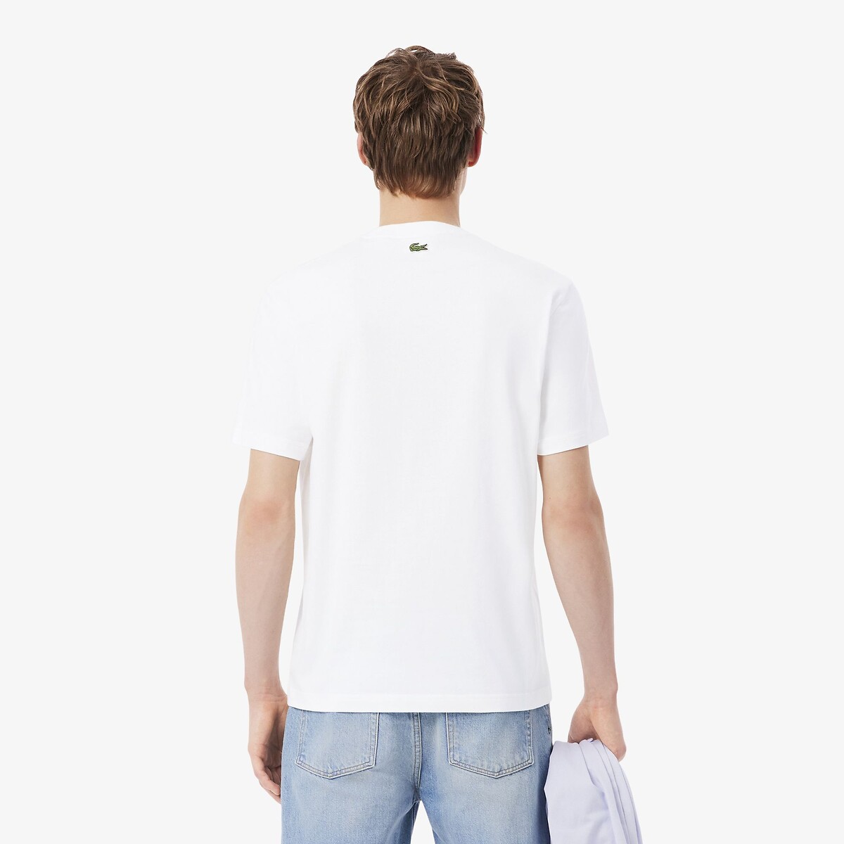 Printed Cotton T-Shirt in Classic Fit white, LACOSTE