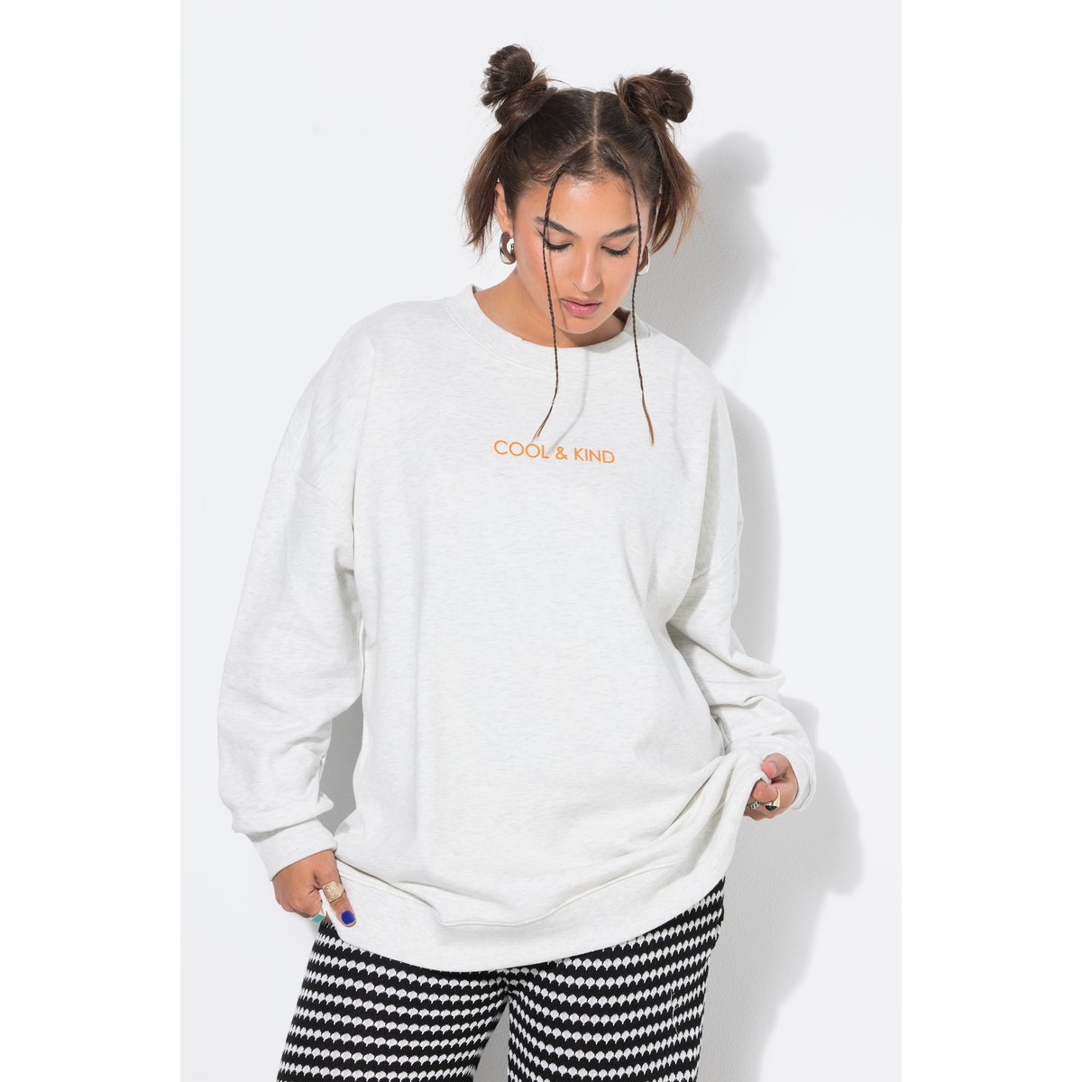 Sweat, coupe oversize chiné naturel, STUDIO UNTOLD