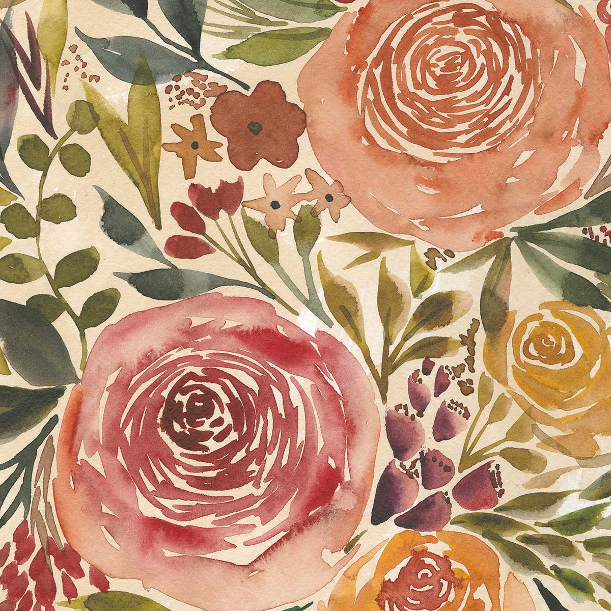 Poster roses merveilleuses affiche + cadre en bois - noir, HEXOA
