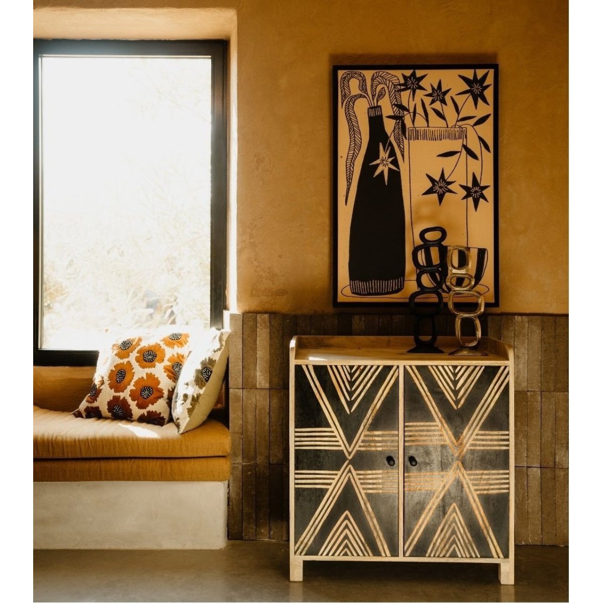 Buffet 2 portes en bois - TOTENG marron, MATHI DESIGN
