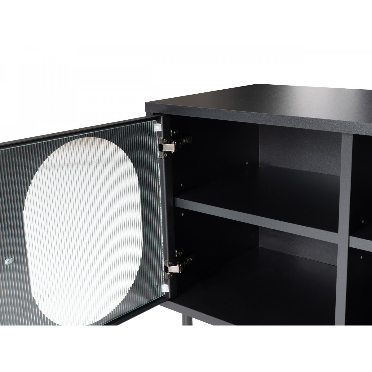 Meuble TV 161 cm panneaux de particules, SOHAN noir, BOBOCHIC