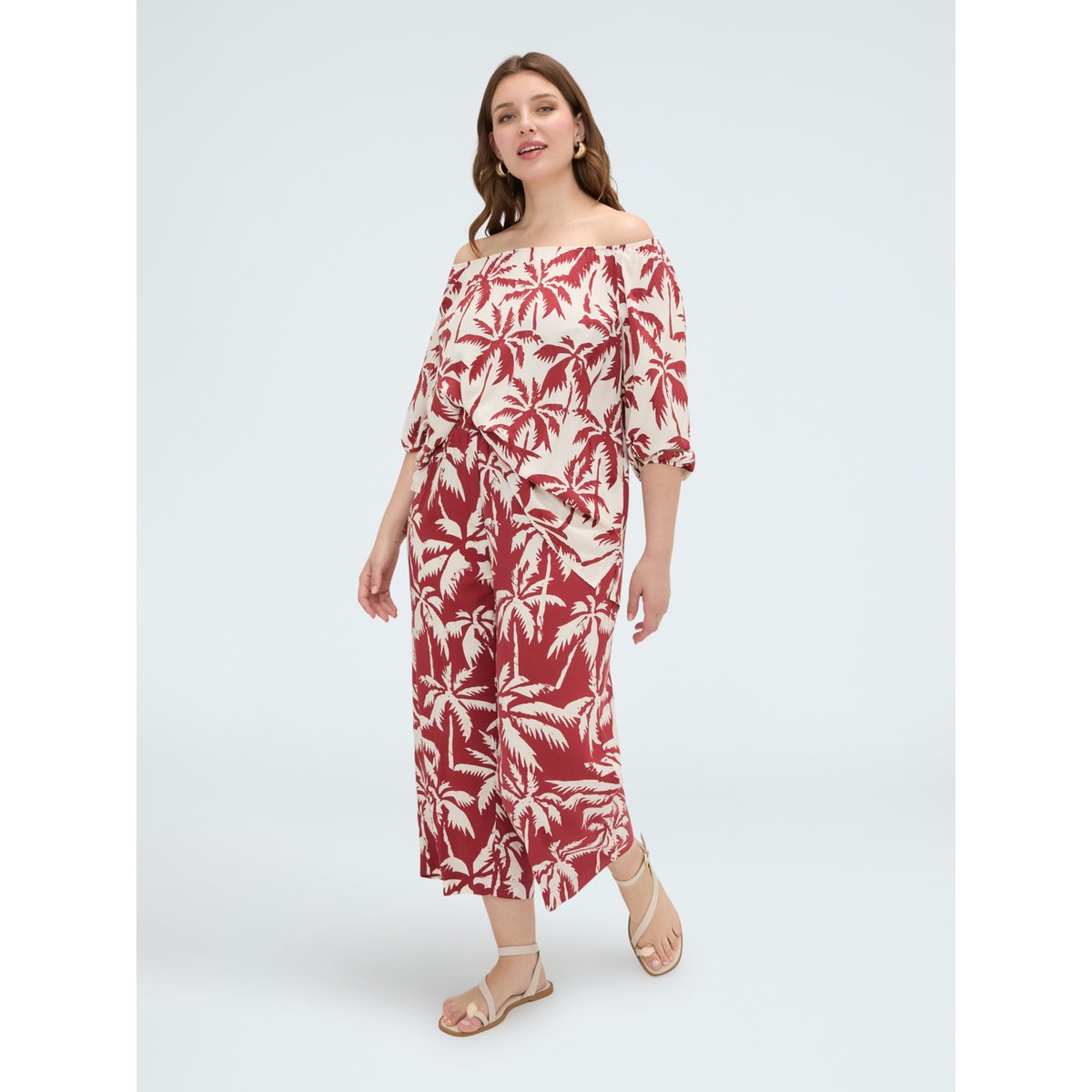 Pantalon court imprimé marron, FIORELLA RUBINO