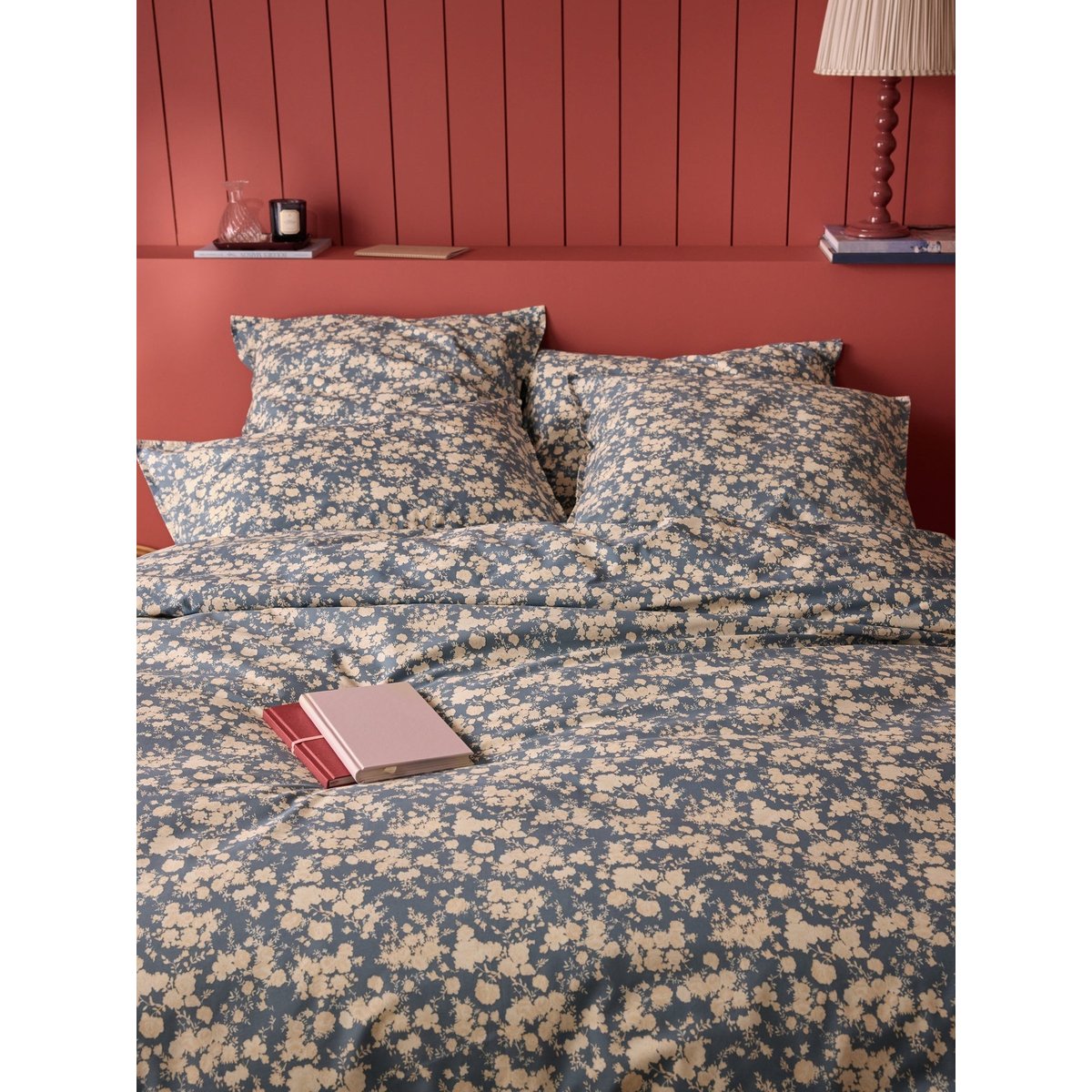 Housse de couette percale de coton "Lisbeth" bleu, CYRILLUS