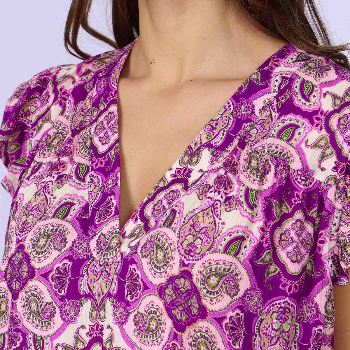 Top col V violet, MISE AU GREEN