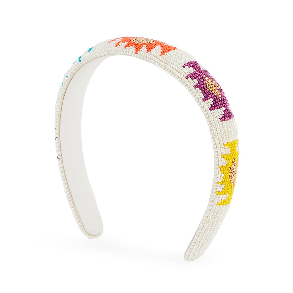 Serre-tête brodé de perles OLINA blanc, WILD