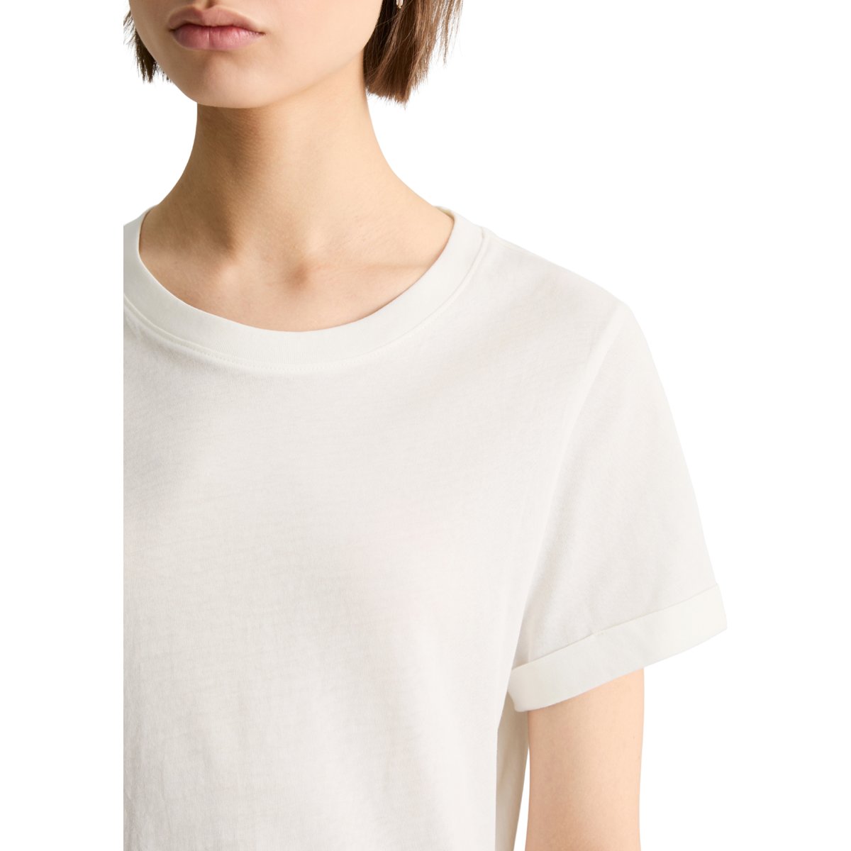 T-shirt relaxed en coton organique blanc, MARC O’POLO DENIM