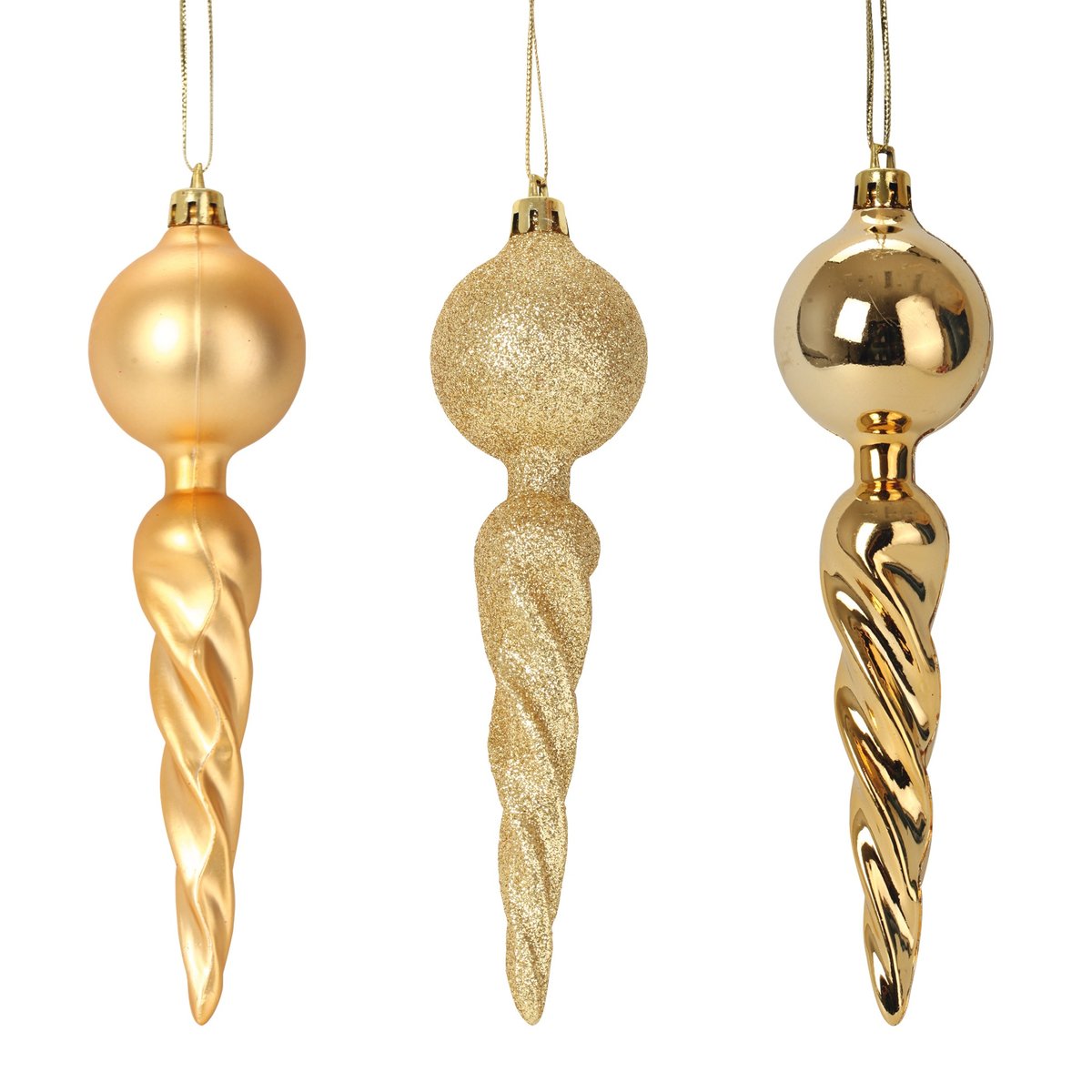 Set de 3 suspensions torsadees Noel rouge, EDEN