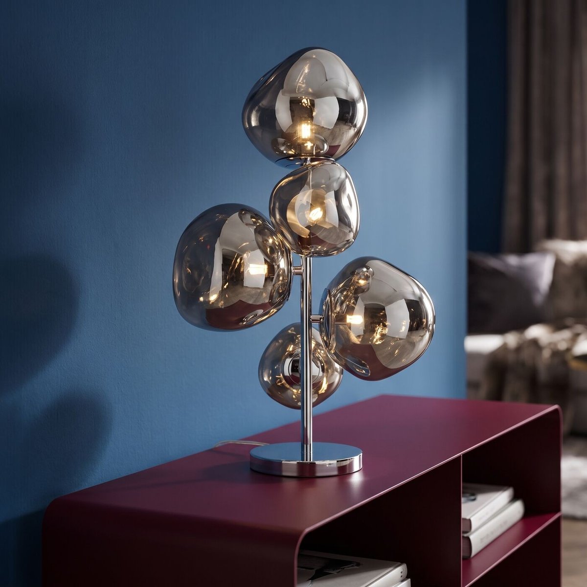 Lampe en verre et acier, BURBUJA argent, KARE DESIGN