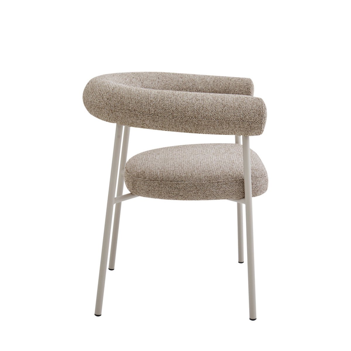 Lot de 2 fauteuils de table en tissu pieds beige- OLYMPE marron chiné, DRAWER