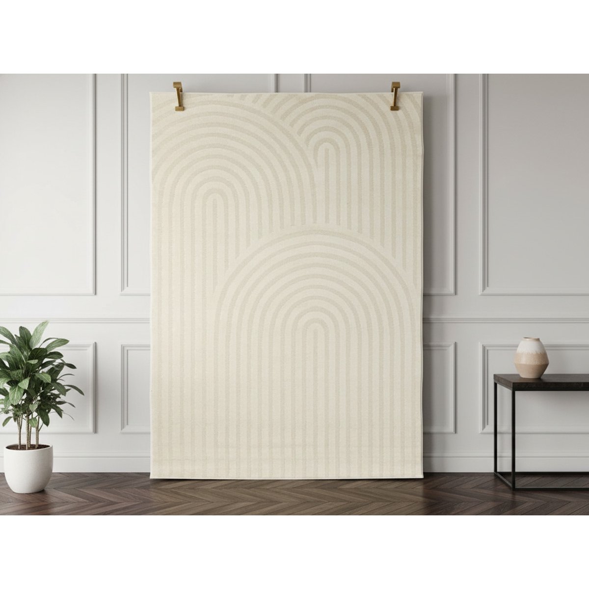 Tapis poils courts style , JADA beige, BOBOCHIC