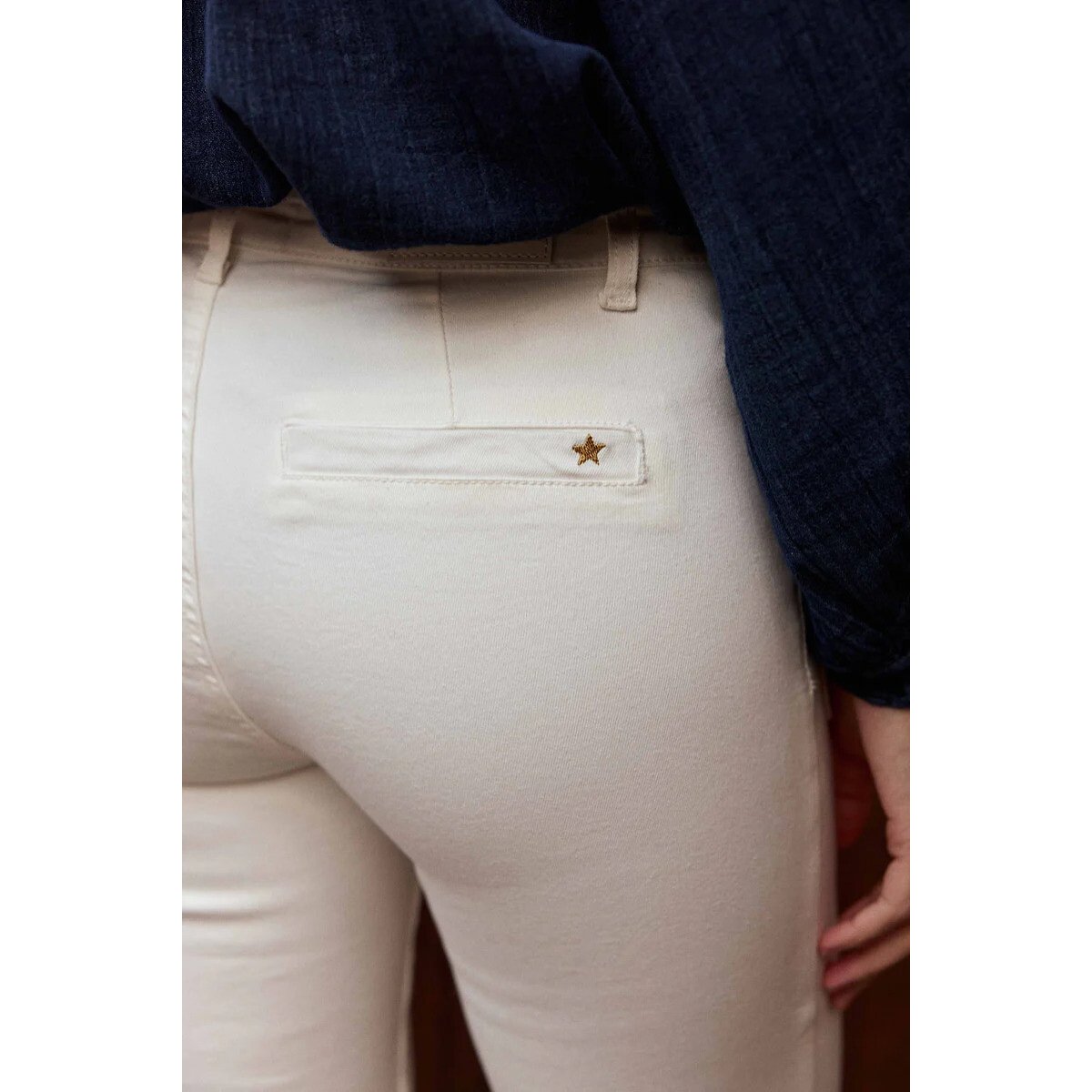 Flare-Jeans aus Stretch-Baumwolle, SONNY ecru, LA PETITE ETOILE