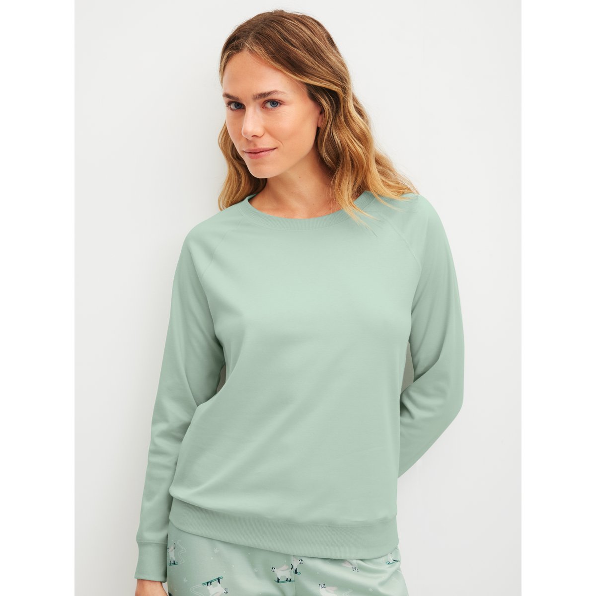 T-shirt à manches longues manches longues Coton FAVOURITES CATS aqua clair, CALIDA
