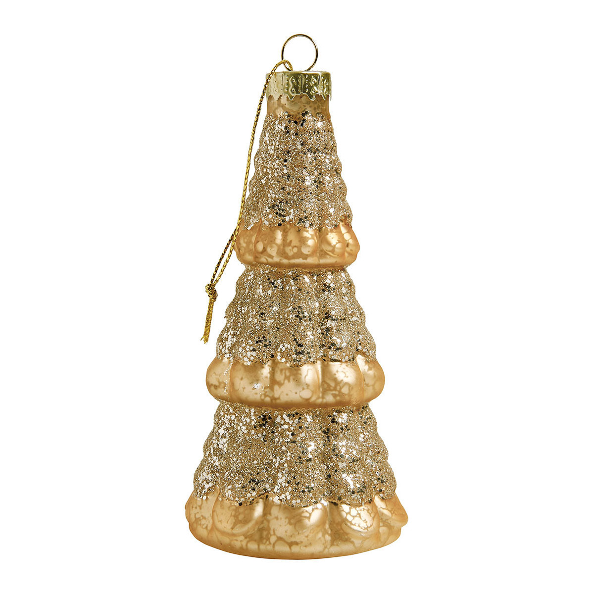 Coffret de 3 sapins pailletés en verre multi-couleurs, MATHILDE M