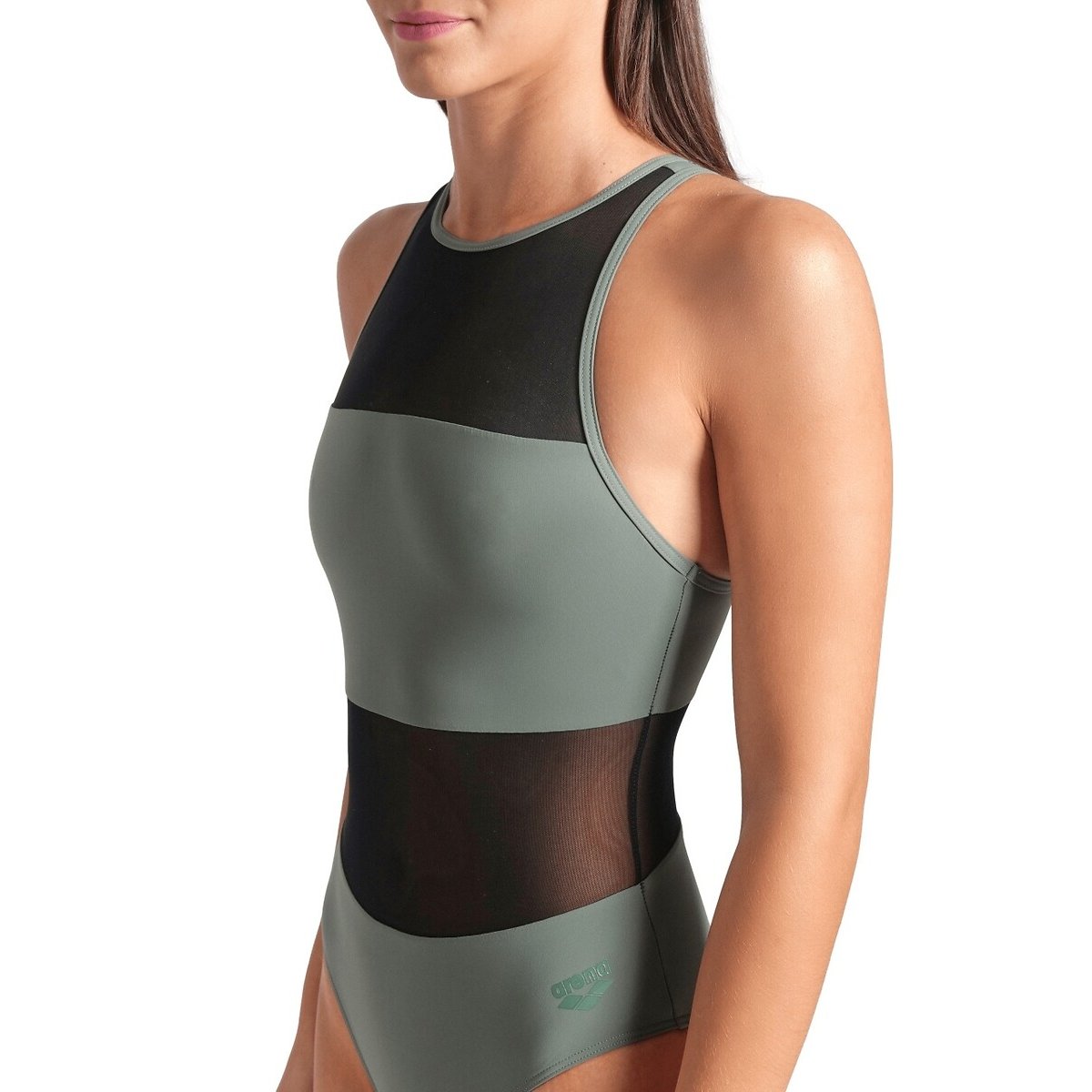 Maillot de bain piscine 1 pièce Water Touch kaki, ARENA