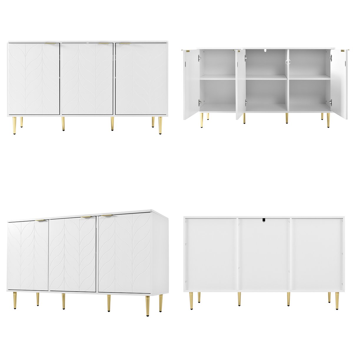 Armoire de rangement avec 3 portes style moderne, BABEDE blanc, MEUBLES COSY