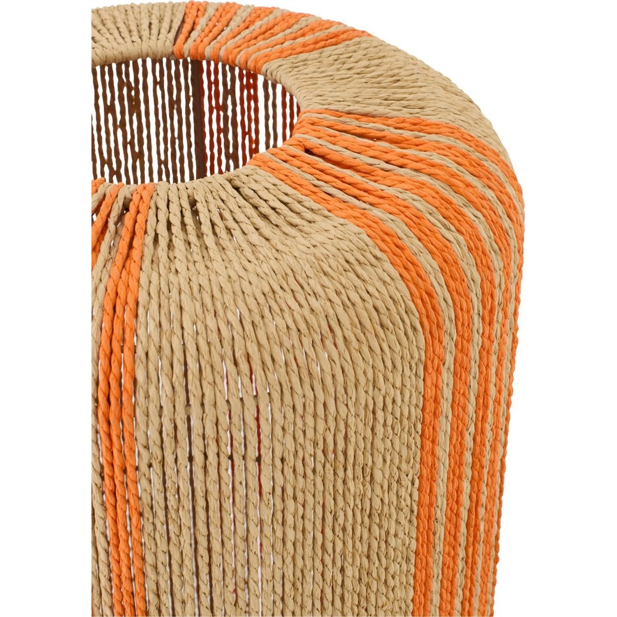 Lampadaire cylindre en corde et métal orange et naturel, RECOLLECTION