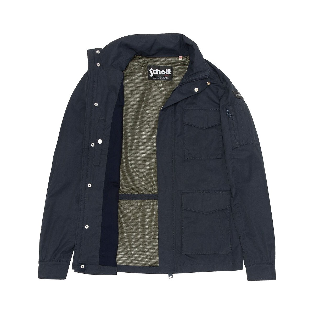 Folsom licht militair jack marineblauw, SCHOTT