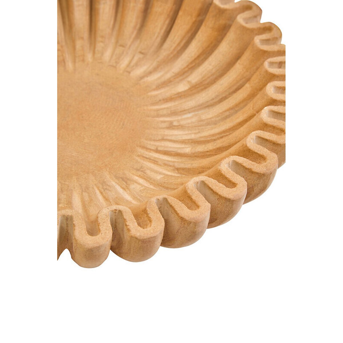 Small Decorative Fluted Marble Bowl in Ochre yellow, FIFTY FIVE SOUTH