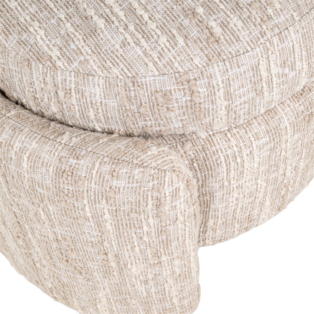Pouf coffre contemporain avec rangement beige angora, RECOLLECTION