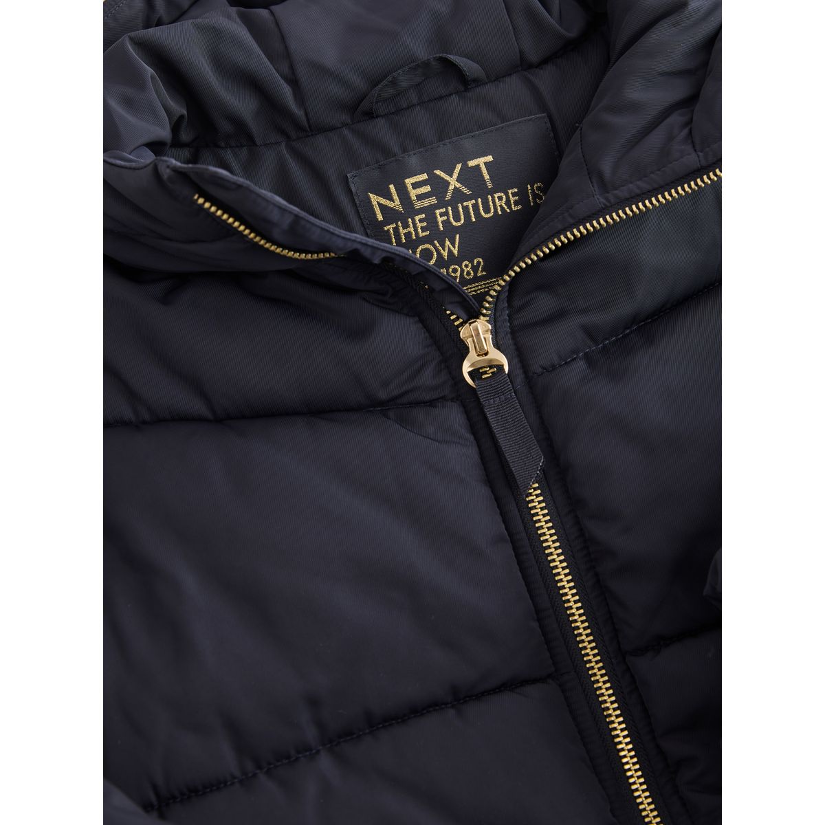 Manteau imperméable doublure imitation fourrure bleu marine, NEXT