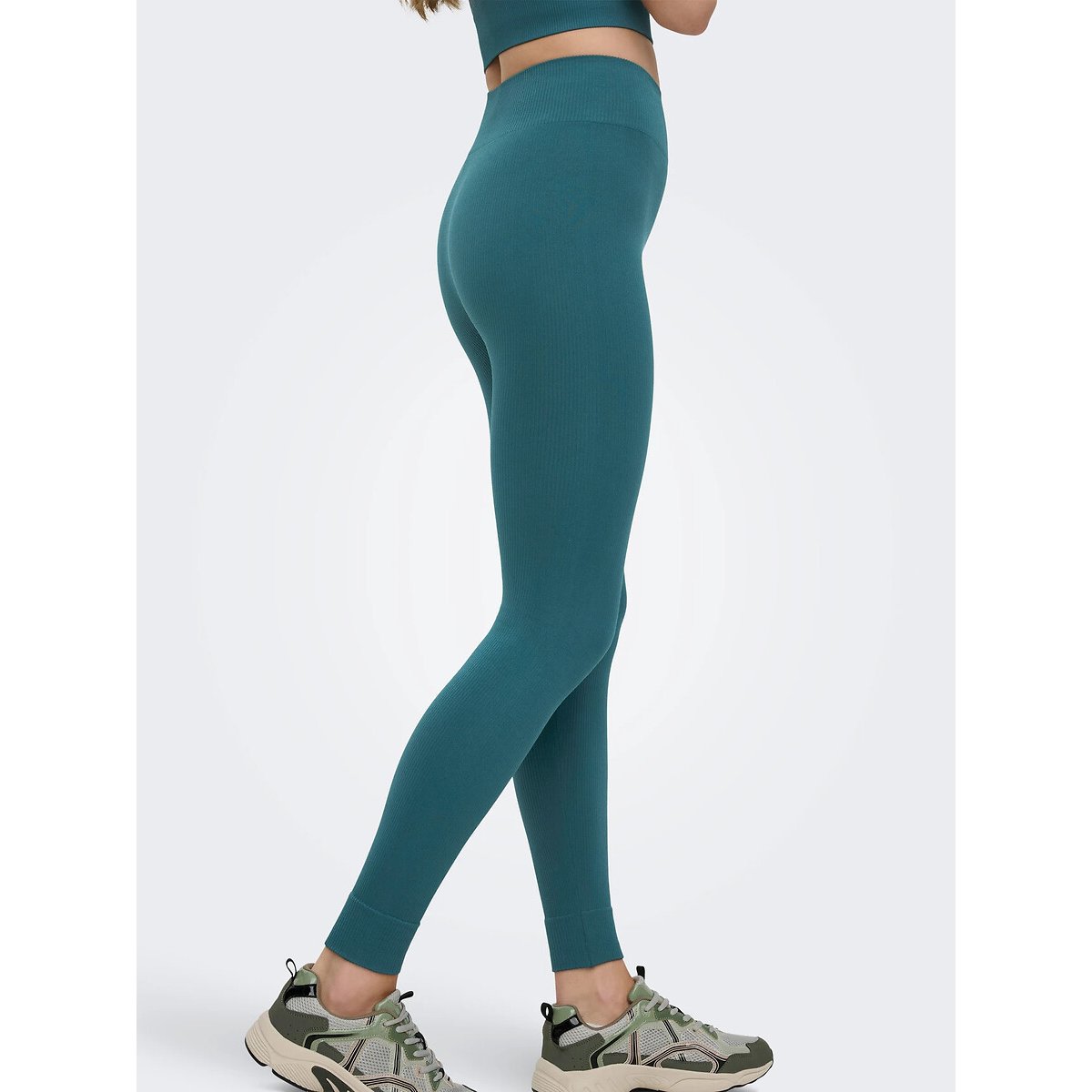 Legging taille haute sans coutures bleu canard, ONLY PLAY