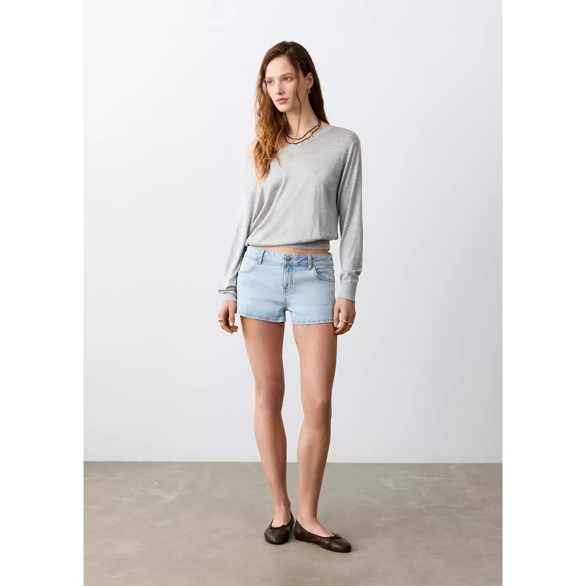 Short micro taille basse bleu clair, MANGO TEEN