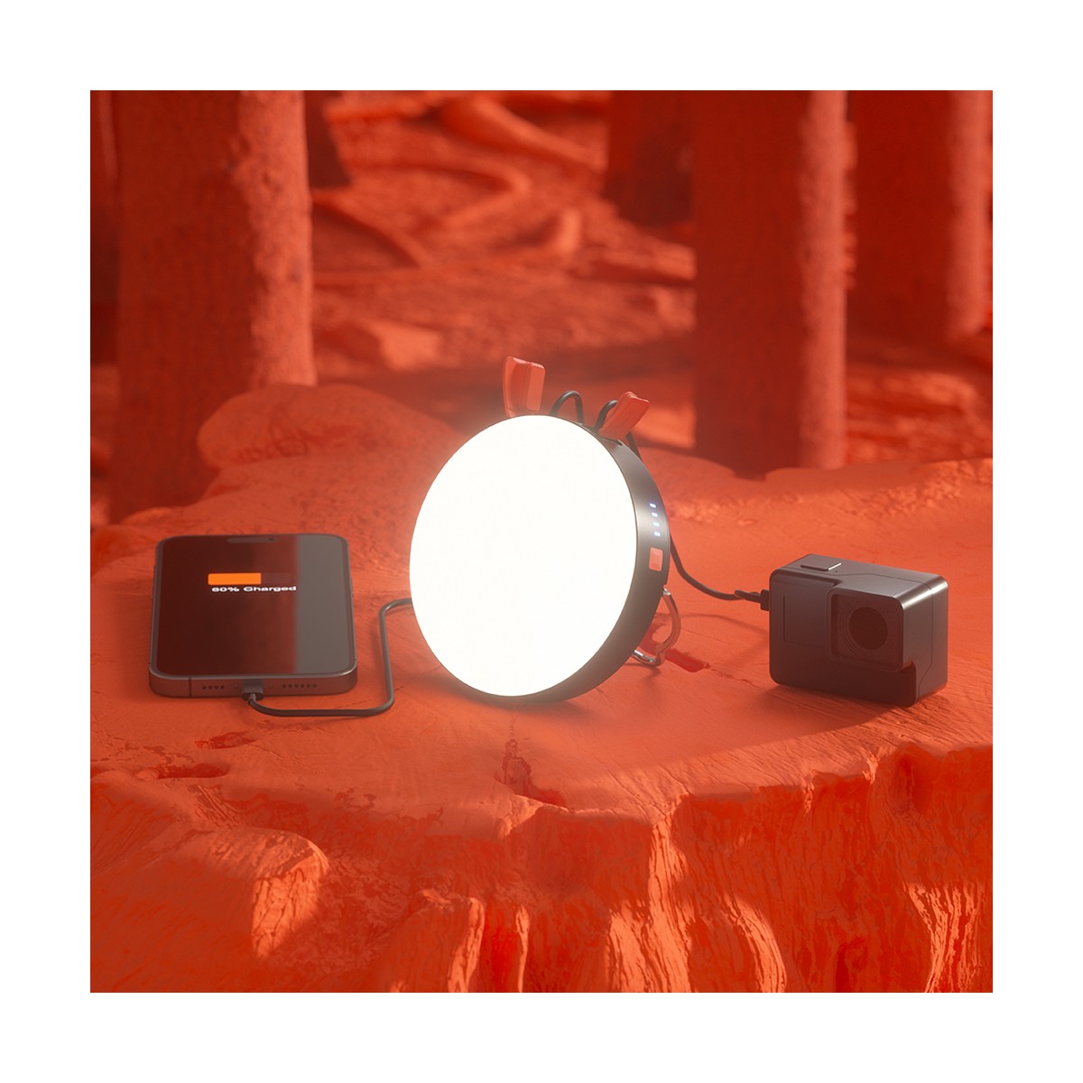 Batterie externe lumière LED 10 000 mAh RUGGED couleur unique, LIVOO