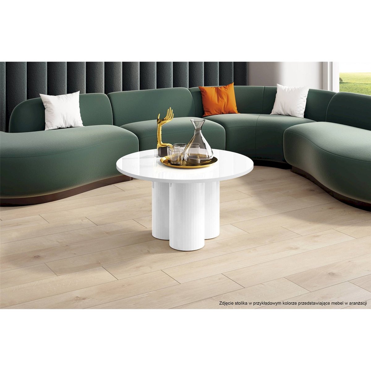 Table basse ronde IMPRRESE effet marbre blanc, RECOLLECTION