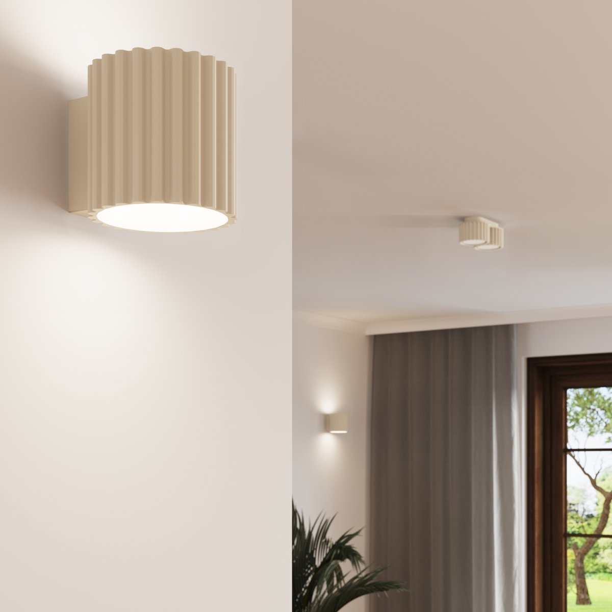 Plafonnier Aluminium Beige Gx53 1 Aura beige, EDEN