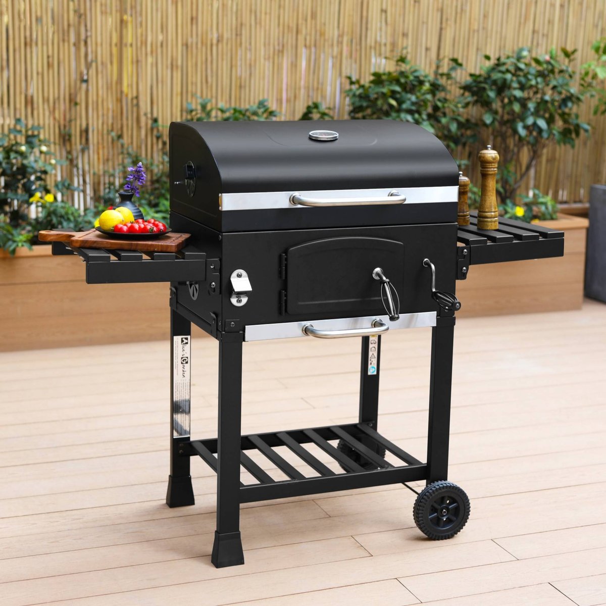 Barbecue Grill charbon avec housse BERNARD AVEC HOUSSE noir, SWEEEK