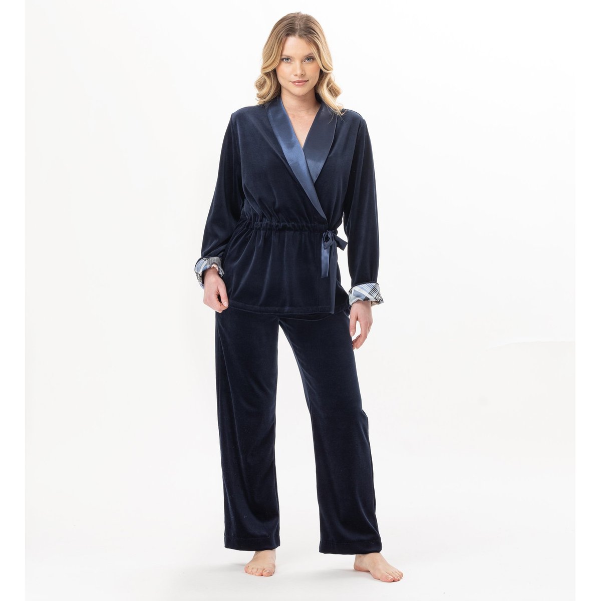 Ensemble homewear en velours BRADLEY 126 bleu, LE CHAT