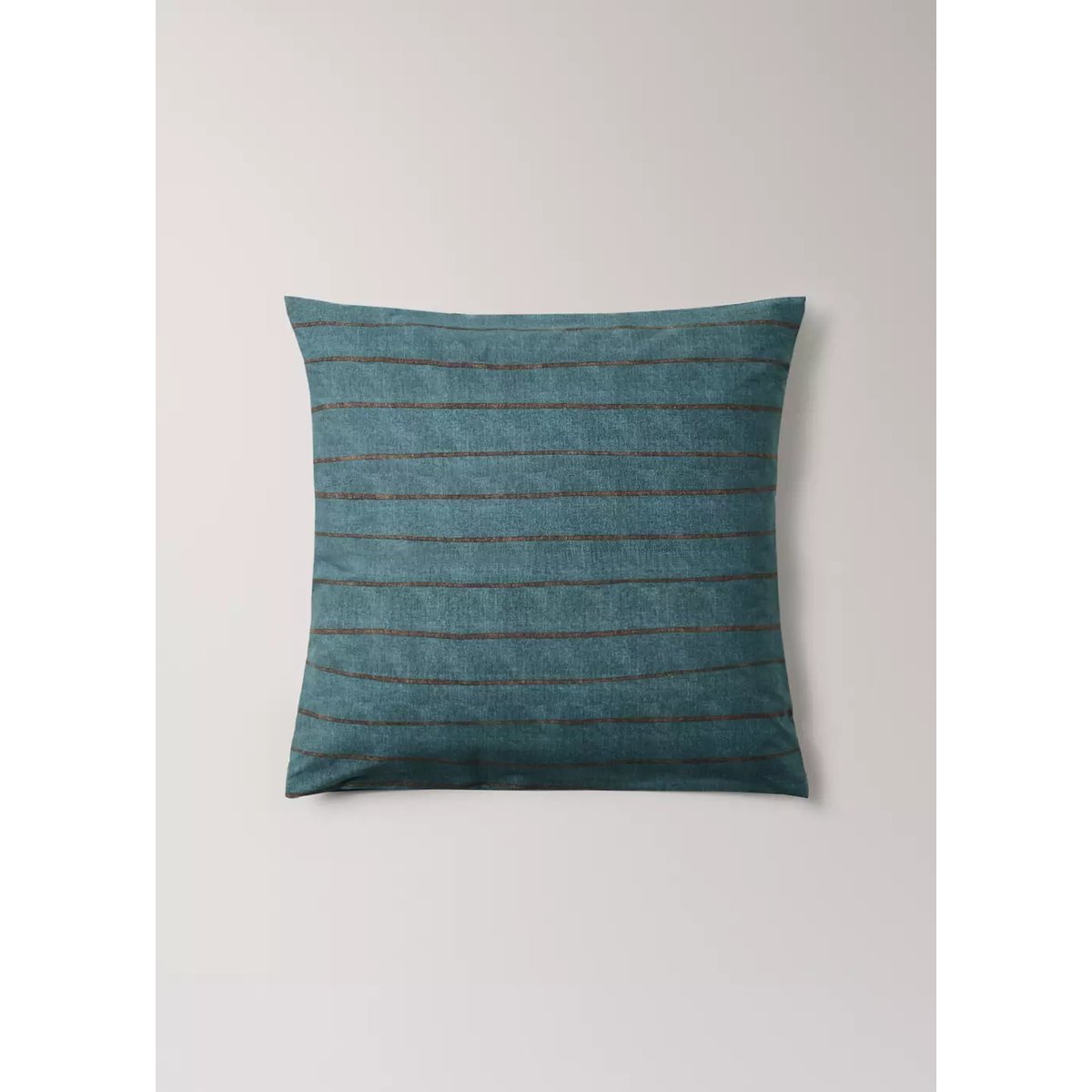 Lot de 2 taies d’oreiller 100 % coton à rayures 60x60 cm bleu pétrole, MANGO HOME